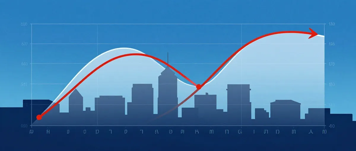 Abstrakt illustration af marked og udbud