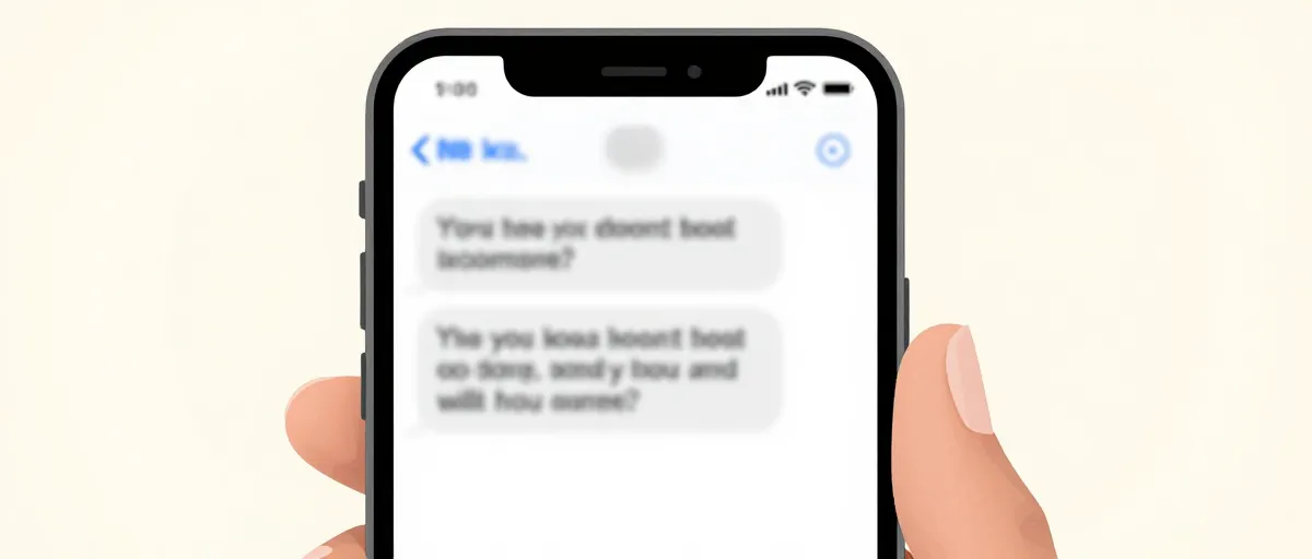 Uegnet besked illustreret på mobilskærm